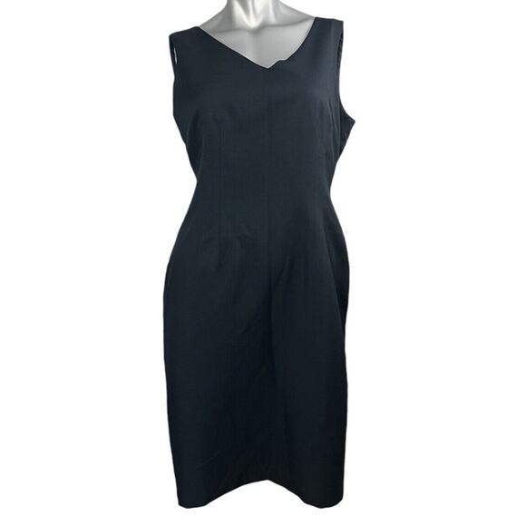 Jones Studio Separates Deep Blue Classic Sleeveless Dress 12 Sheath V-neck NWT - Picture 11 of 11
